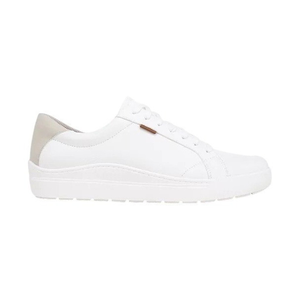 Dr Scholls Nova Womens White Fashion Sneakers Size 9.5W Low Top Lace Up Shoes